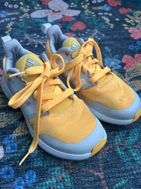 Adidas Yellow Lace-Up Sneakers, Size 13.5